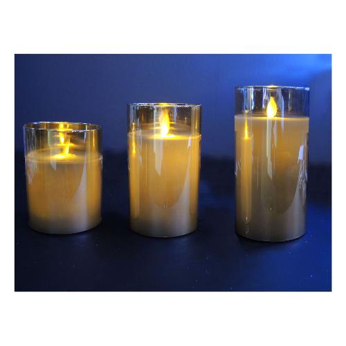 Pre Qu' Italia Candela led (15cm) effetto fiamma  Champagne D2757