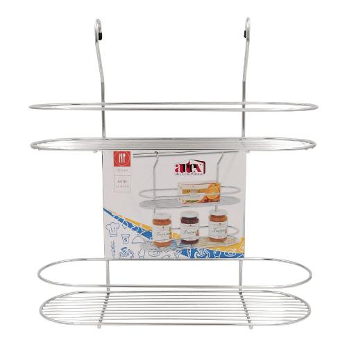Artex Mensola barra sottopensile (38x13x40cm) 2 ripiani porta barattoli ARTIK Cromo 280323