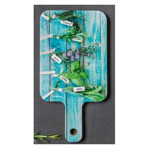 Bisetti Tagliere Legno (32,5x16,5cm) Decoro Erbe 82201C