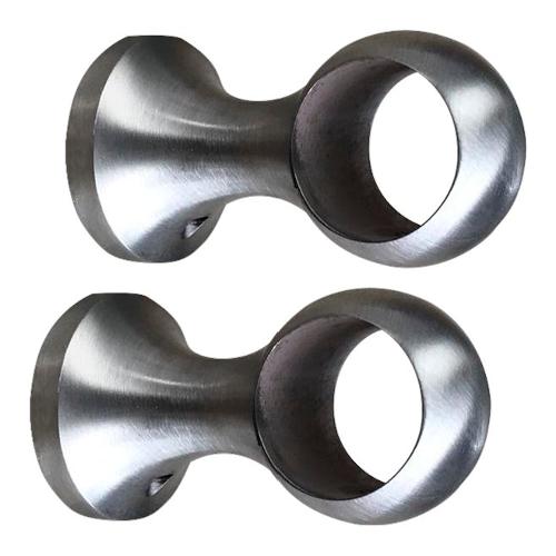 Castel Set supporti bastoni tenda Monoblocco STEEL 20 Acciaio satinato 005 B84187