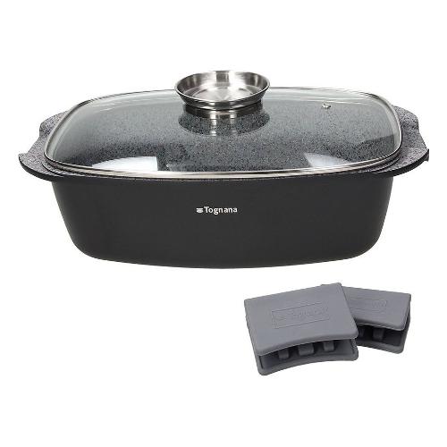 Tognana Rostiera Antiaderente (32x21cm) Aroma AMBIZIOSA Nero e Grigio pietra WL7915HGRTG