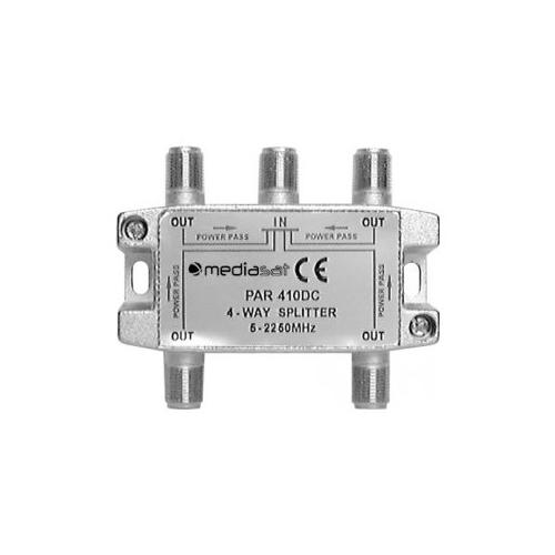 Mediasat Splitter antenna Partitore Passivo con 4 Uscite Silver PAR 410 DC