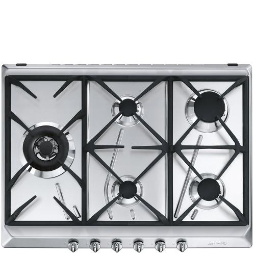 Smeg Piano cottura gas 5 zone CONTEMPORANEA Inox (70cm) SRV575GH5