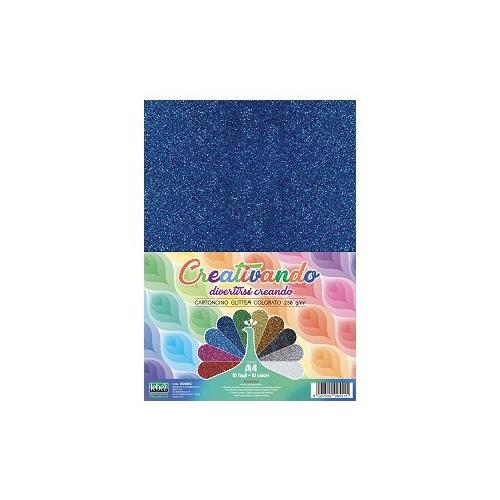 Lebez Cartoncino colorato 10 fg (29,7x21cm) CREATIVANDO Glitter multicolore 80955