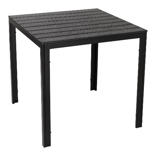 Amicasa Tavolo da esterno ferro MILANO Fisso Antracite (78x78cm) SLA 78