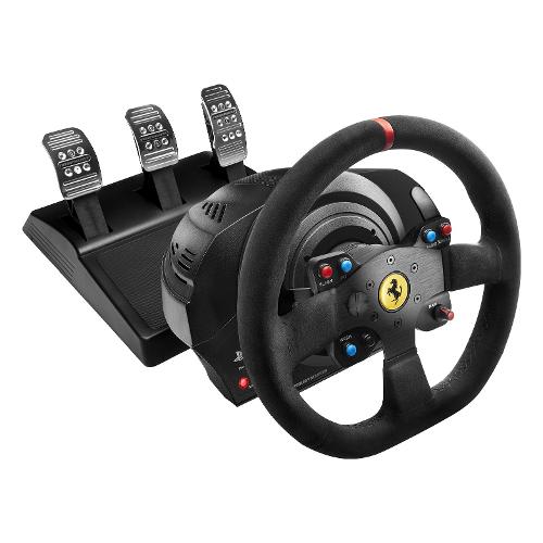 Volante e pedaliera simulatore guida FERRARI T300 Integral Racing Wheel  Alcantara Edition Black e Red 4160652