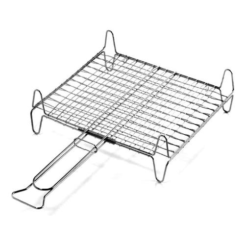Ompagrill Griglia barbecue rete doppia con piedi acciaio (40x35cm) A13540