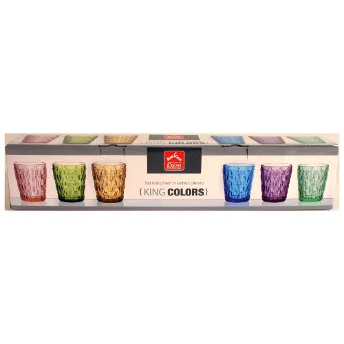 Amicasa Set bicchieri Acqua 6 pz KING COLORS Colori assortiti YDF18031