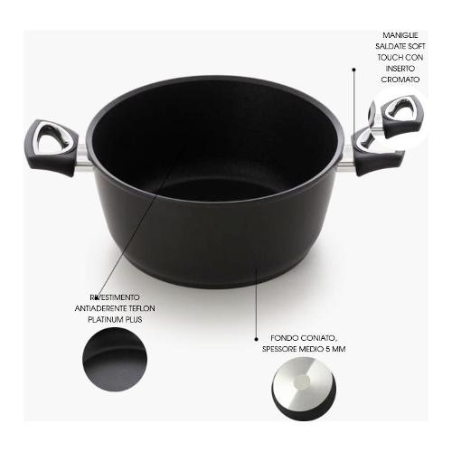 Illa Casseruola Antiaderente (24cm) MY CHEF Nero MC3624IN