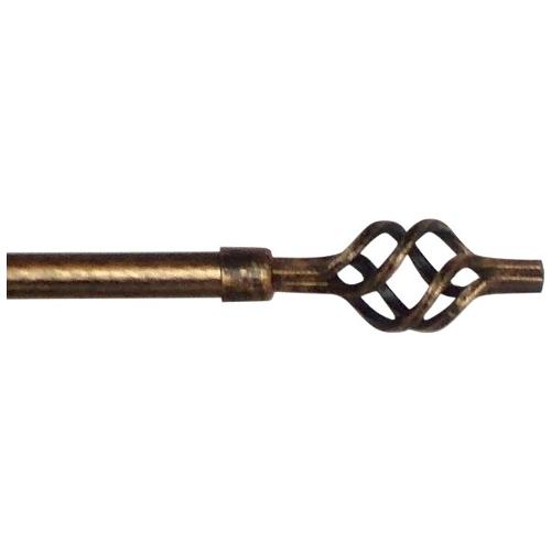 Angelo Carillo Kit bastone tenda Spirale (110x1,9 cm) LINE ORO Nero e Oro 10101