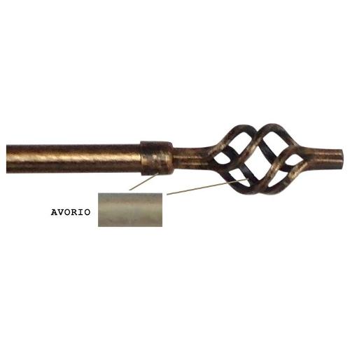 Angelo Carillo Kit bastone tenda (110x1,9 cm) LINE ORO Avorio e Oro 10301