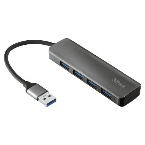 Trust Hub USB HALYX Aluminium 4 Port USB 3.2 Hub Grey 4 porte 23327