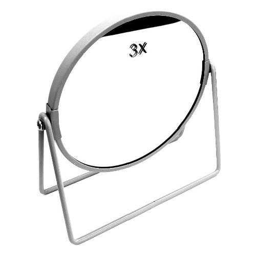 Amicasa Specchio trucco da appoggio con lato ingranditore 3x (18,5x7,8x20,5cm) JOY Bianco BMJ 16102