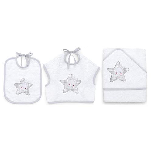 Italbaby Set bavaglini 3 pz STAR Grey 15 5020 208