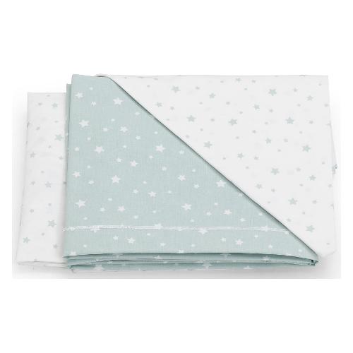 Italbaby Set lenzuola lettino completo 3 pz STELLE Menta 020 1007 003
