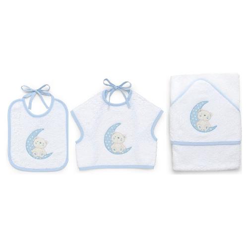 Italbaby Set bavaglini 3 pz MOON Azzurro 15 5020 402