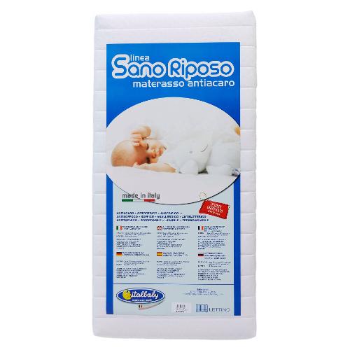 Italbaby Materasso lettino Antiacaro (125x60x12cm) SANO RIPOSO 010 2110