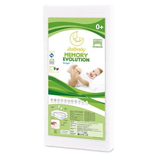 Italbaby Materasso lettino Antiacaro 0+ (125x60x12cm) MEMORY EVO 010 2210