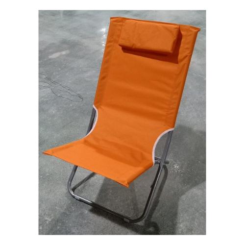 Amicasa Spiaggina acciaio verniciato e tessuto poliestere 600d pieghevole con cuscinetto (48x58x72cm) LUX Arancio SBC009