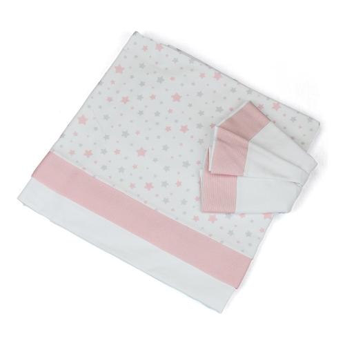 Baby Idea Set lenzuola lettino completo 3 pz STELLINE Rosa L2006RS