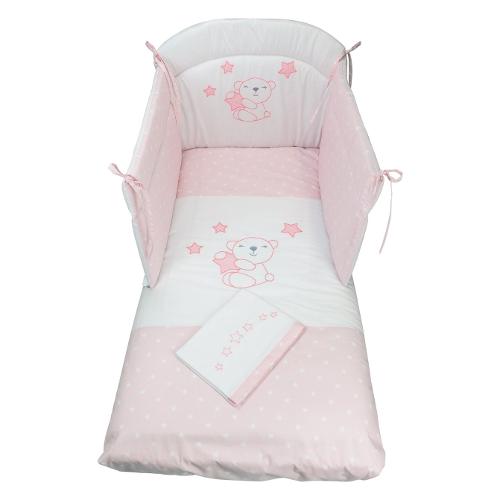 Baby Idea Piumone lettino con kit lenzuola LITTLE STAR Rosa 30350 SR