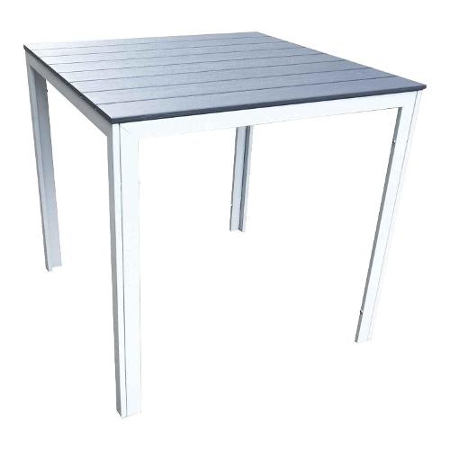 Amicasa Tavolo da esterno ferro MILANO Fisso Bianco e Antracite (78x78cm) SLA 78