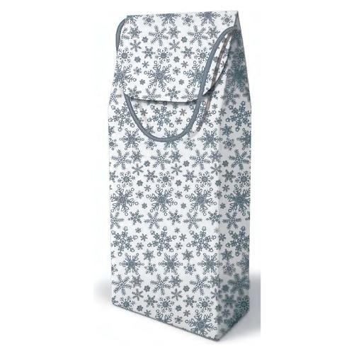 Marpimar Shopper natalizio (11x9x35 cm) Snow porta bottiglia CHRISTMAS Bianco e Silver BNS45