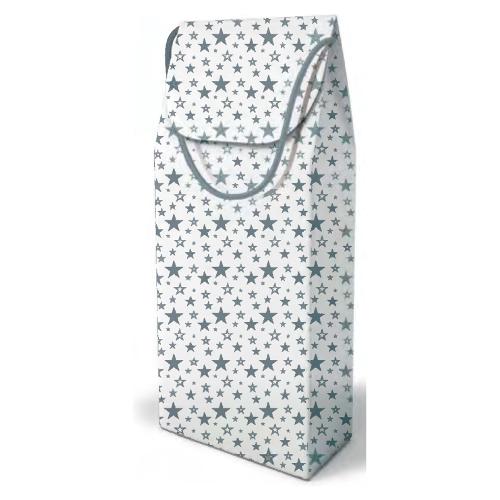 Marpimar Shopper natalizio (11x9x35 cm) Star porta bottiglia CHRISTMAS Bianco e Silver BNS46