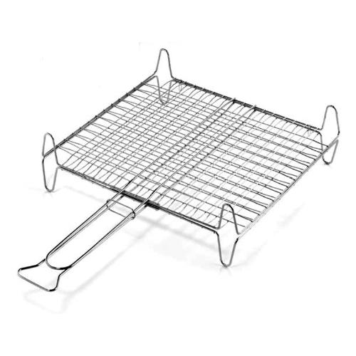 Ompagrill Griglia barbecue rete doppia con piedi acciaio (45x40cm) A14045
