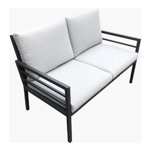 Amicasa Divano alluminio, poliesterte LOREN 2 posti lineare Grigio scuro LS T 720