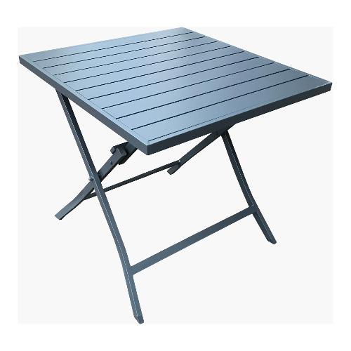 Amicasa Tavolo da esterno alluminio SIBARI Fisso Antracite (77x77x73cm)
