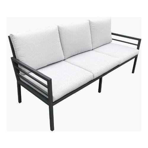Amicasa Divano alluminio, poliesterte LOREN 3 posti lineare Grigio scuro LS T 720