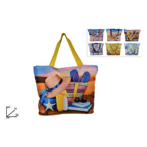 Due Esse Distribuzioni Borsa mare Beach Fantasy tessuto poliestere (58x18x40cm) Assortito AL005648