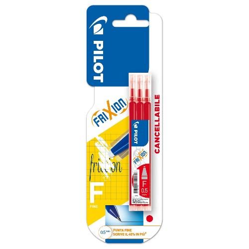 Pilot Set refill penne cancellabili Frixion Clicker, Ball 3 pz tratto Fine - 0,5 mm Ink Rosso gel 3802579
