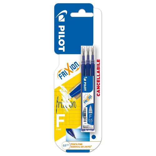 Pilot Set refill penne cancellabili Frixion Clicker, Ball 3 pz tratto Fine - 0,5 mm Ink Blu gel 3802562