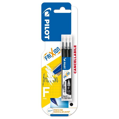 Pilot Set refill penne cancellabili Frixion Clicker, Ball 3 pz tratto Fine - 0,5 mm Ink Nero gel 3802555