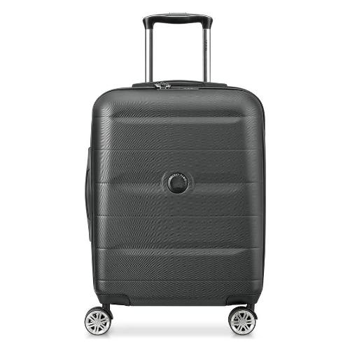 Delsey Trolley cabina rigido tg. Slim (35,38Lt) 4 ruote (40x20x55cm) COMETE PLUS nero metal 00304180300