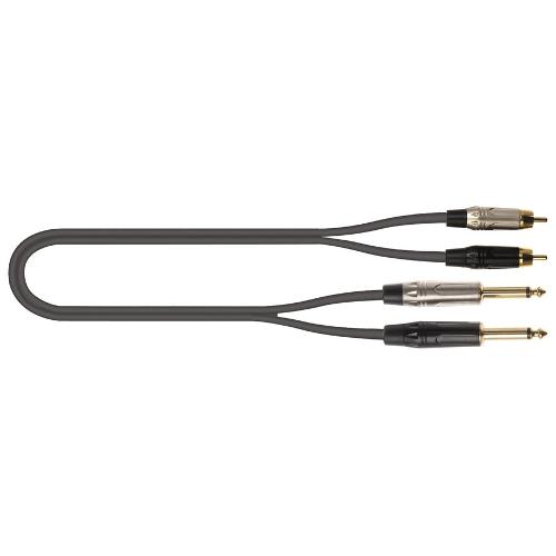 Quiklok Cavo audio JUST 2Rcaj2 2 Black 30 02324 2m