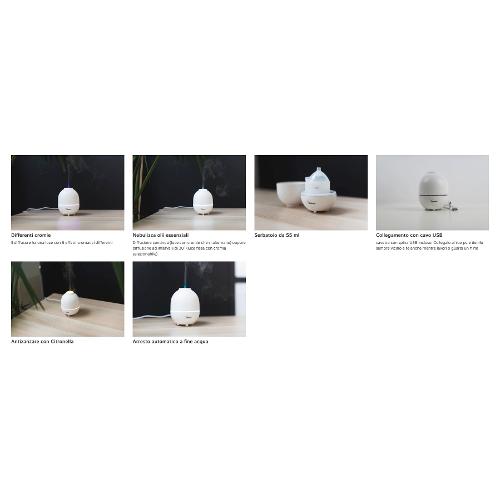 Bimar Diffusore aromi (55ml) Led 6 tonalità Bianco PF DA19