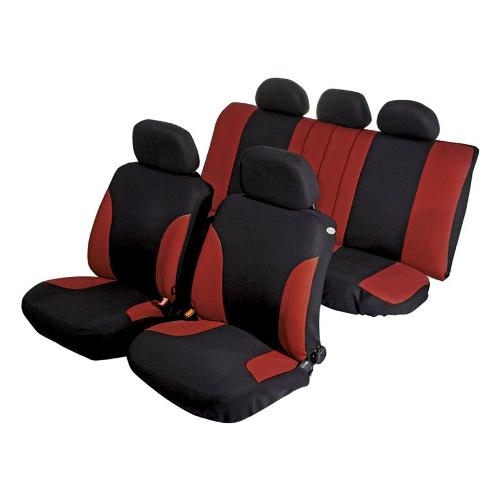Co Ra Coprisedili auto set anteriori e posteriori FAVORIT Rosso e Nero 0128909