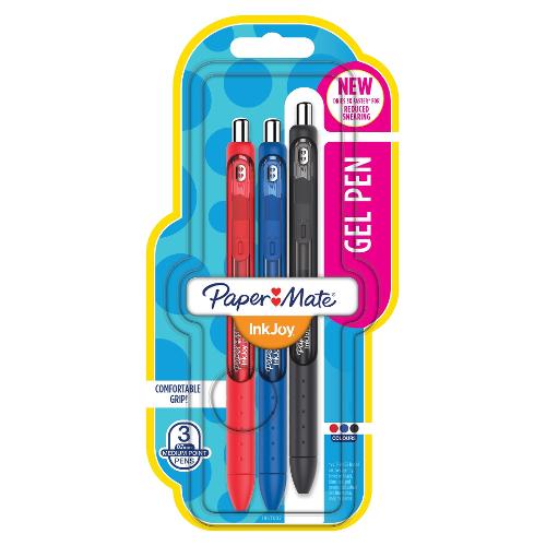 Paper Mate Set penne a sfera Stylo Gel INKJOY 3 pz tratto Medio - 0,7 mm Colori assortiti gel 1957037