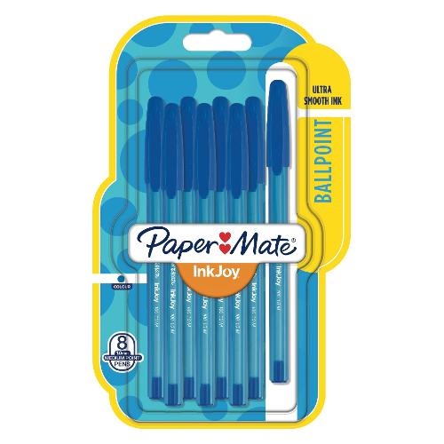 Paper Mate Set penne a sfera cappuccio 8 pz tratto Medio - 1,0 mm INKJOY Blu gel 1956742