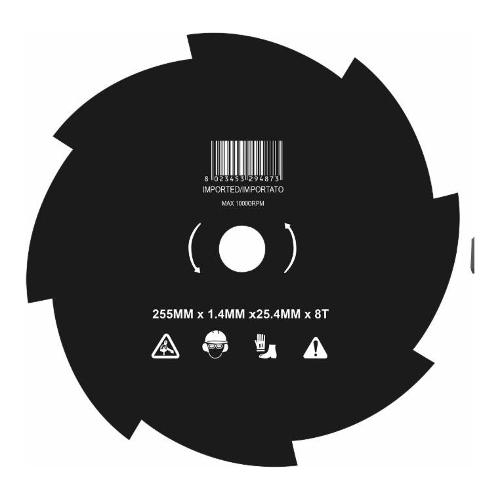 Ama Lama decespugliatore Disco 8 denti D 255 foro 25,4 mm 18195