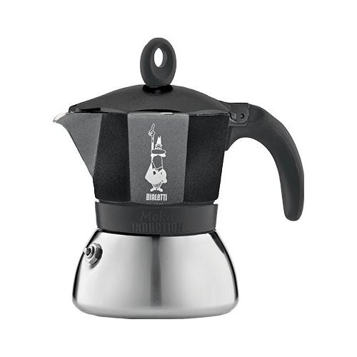 Bialetti Moka Induction 2 Tazze Caffettiera in Alluminio - Nero