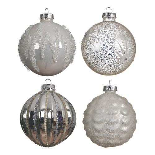 Kaemingk Pallina albero Natale (1pz-8cm) Vetro Sfera Mix Assortito 062532