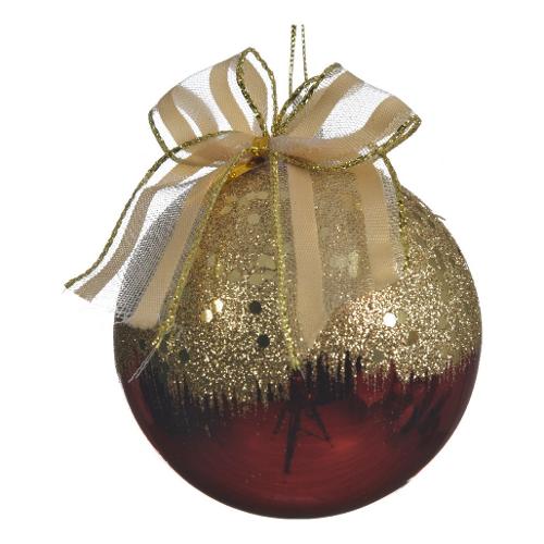 Kaemingk Pallina albero (8cm) Plastica Rosso 027007