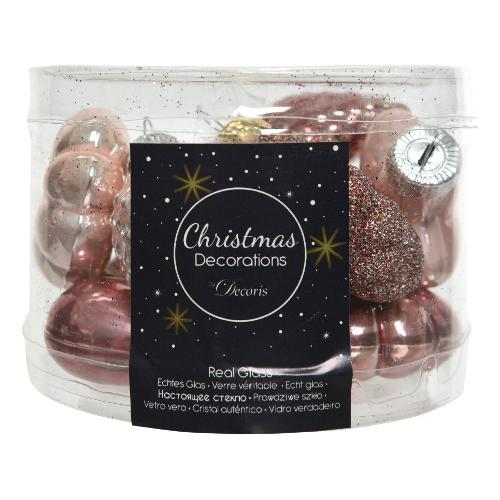 Kaemingk Set palline albero Natale (12pz) Vetro Decor Mix Pink 015032