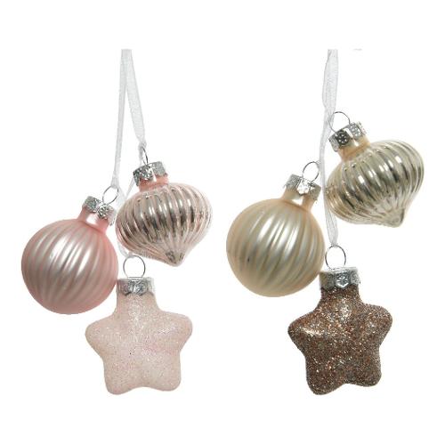 Kaemingk Set palline albero Natale (3pz) Vetro Soggetti Natale Assortito 121036