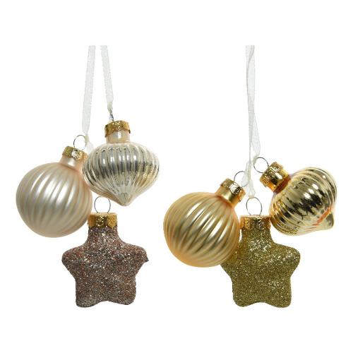 Kaemingk Palline albero Decor Mix Pearl Gold 3pz assortito 121034