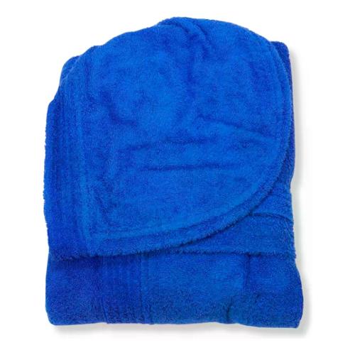 Happidea Accappatoio con cappuccio (XL) VOGLIA DI COLORE Spugna IM311 Royal